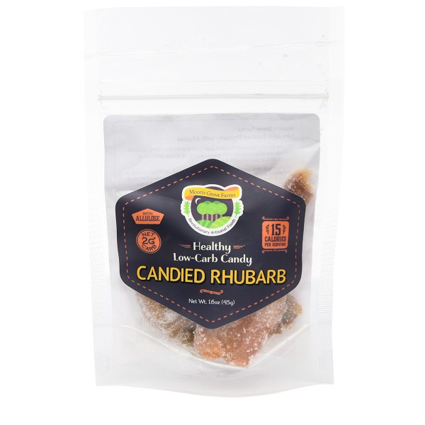 Low carb candied rhubarb - allulose sweets